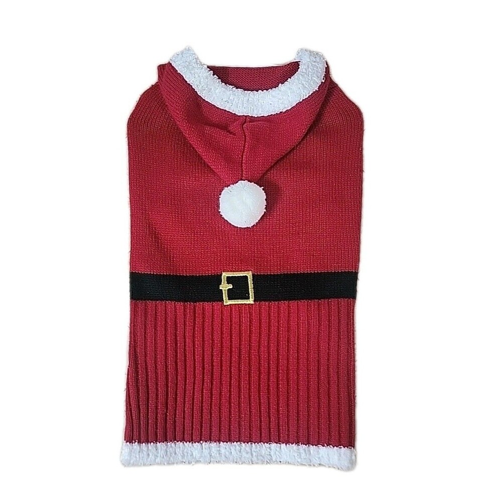 FABDOG Santa Claus Puppy Dog Sweater Santa Suite Hoody Size Large